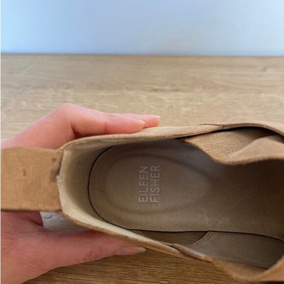 Eileen Fisher Kipling Tumbled Nubuck Sneaker Size 6 Brown Cushioned Arch Support - Picture 7 of 9